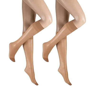 Image of Hudson Women&#039;s 120002031 Lilly Lafina Knee High Socks, 15 DEN, Beige (Makeup 0019), One Size