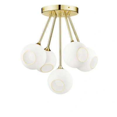 Image of DESIGN BY US Ballroom Molecule ceiling light, white, glass, 5 bulb