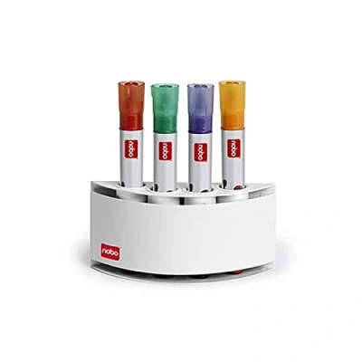 Image of Nobo Magnetic Pen Holder, Takes 4 Drywipe Markers, White, 8018500