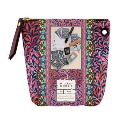 Image of William Morris At Home Bird and Yare, Holiday Travel Survival Kit, Scented Candle 30g Wooden Wine Bottle Opener Body Room Mist 10ml Playing Cards Hand Cream 30ml, Vegan Friendly, Gift for Her