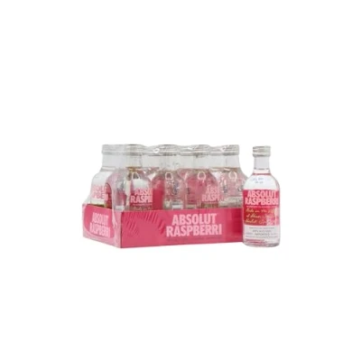 Image of Absolut Raspberry Flavoured Miniatures 12 x 5cl Vodka 38% ABV