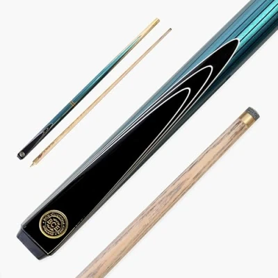 Image of BCE BLUE Pinstripe 2 Piece Ash Snooker Pool Cue 9.5mm Tip