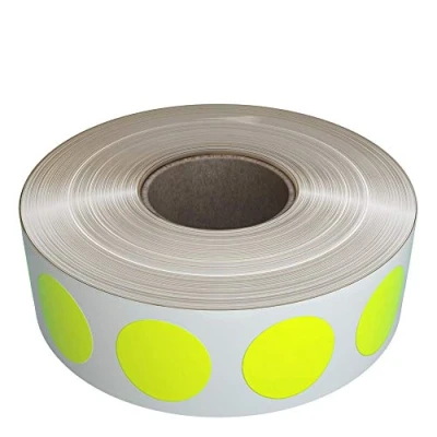 Image of Royal Green Neon Yellow Coloured Sticky Label Roll (1.9cm) 19mm 1050 Pack