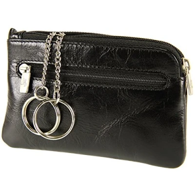 Image of Visconti Unisex Keyring Leather Wallet Purse, Key Holder Case Coin Pouch MZ19 (Black)