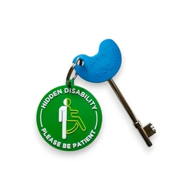 Image of Compatible NKS/Radar UK Disabled Toilet Key with 3D Visual Awareness Hidden Disability Disc Tag