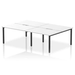 Image of Evolve Plus 1200mm B2B 4 Person Bench Desk White Top Black Frame