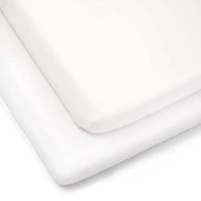 Image of Clair de Lune 2 Pack Fitted Jersey Cotton Cot Sheets 60 x 120 cm (White)