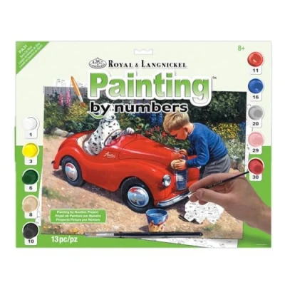 Image of Royal &amp; Langnickel 11 x 15 inch Spot&#039;s Car Wash Pre Printed Paint by Number Painting Set