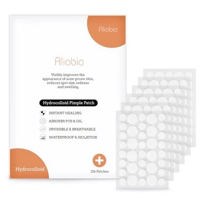 Image of Spot Pimple Patches Aliobio Invisible Blemish Cover Facial Sticker Hydrocolloid Patch Acne Stickers with Two Sizes 12mm, 8mm (216 Count, 6 Sheets)…, orange, 216 Count (Pack of 1)