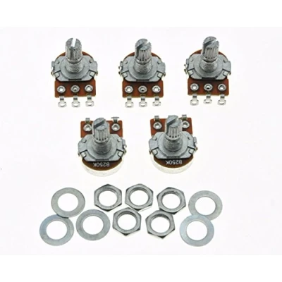Image of Dopro 5x Linear 250K 16mm Base Guitar Mini Pots w/Short Split Shaft Potentiometers B250K