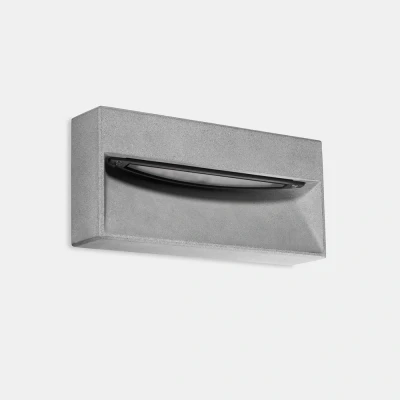 Image of Arc Outdoor LED Recessed Wall Light Cement, Urban Grey IP65 9W 3000K