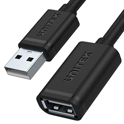 Image of UNITEK Y C447GBK USB 2.0 A Male to Female Extension Cable 0.5 m Black for Printer, Keyboard, Card Reader etc
