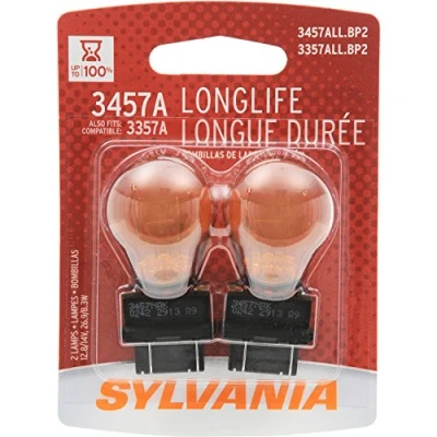 Image of SYLVANIA 3357A3457A Long Life Miniature Car Bulb, (Contains 2 Bulbs)