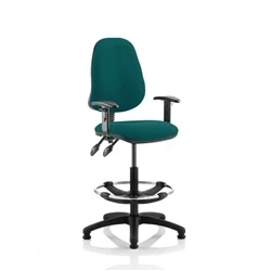 Image of Eclipse Plus II Lever Task Operator Chair Teal + Arms Draughtsman Kit