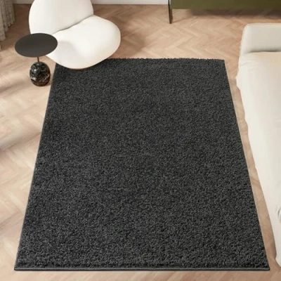 Image of homeart Area Rug Super Soft Shaggy Rugs For The Living Rooms, Bedrooms And Kitchen Modern, Easy To Clean Carpet 160x230 cm, Smoky