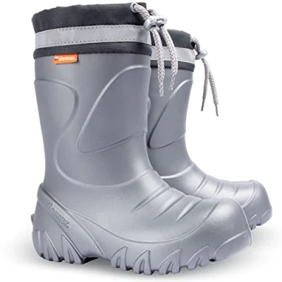 Image of Demar Mammoth Toddlers Children Wellington Boots 1/2 UK (Label: 34/35) Metallic Grey