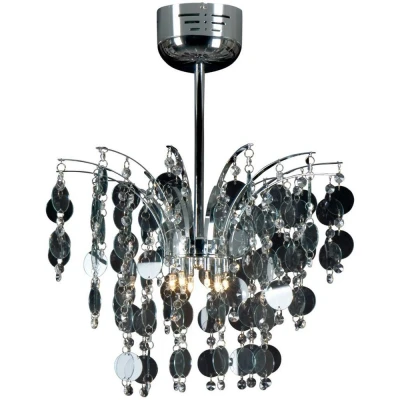 Image of Dream Glass &amp; Crystal Ceiling Light Chrome