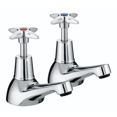 Image of Bristan VAX 3/4 C 5412 Cross Top Bath Taps Chrome Plated