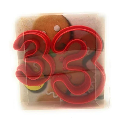 Image of 3 Three Digit Number Shaped Cookie Cutter Set of 2, Biscuit, Pastry, Fondant Clay