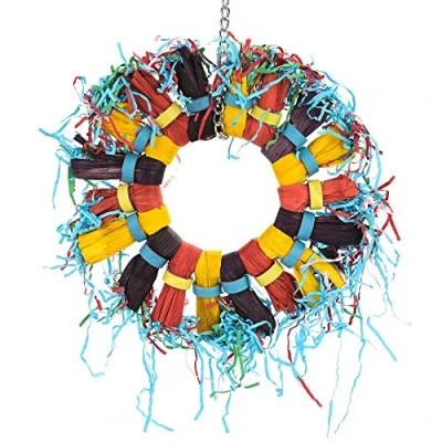 Image of Paper Party Wheel Enrichment Natural Parrot Toy