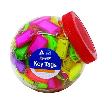 Image of Assorted Coloured Key Rings with Click tabs to Keep Keys Secure
