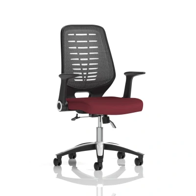 Image of Relay Task Operator Chair Bespoke Colour Silver Back Ginseng Chilli