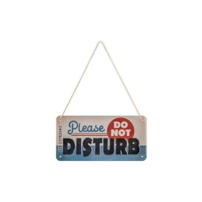 Image of Nostalgic Art Retro Hanging Sign Do Not Disturb Warning Gift Idea Metal Vintage Design for Decoration 10x20cm