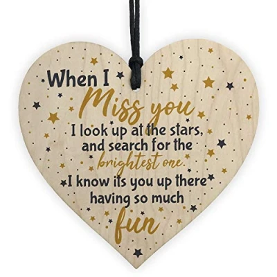 Image of RED OCEAN Miss You Memorial Decoration Mum Dad Grandad Grandma Nan Gran Wooden Sign