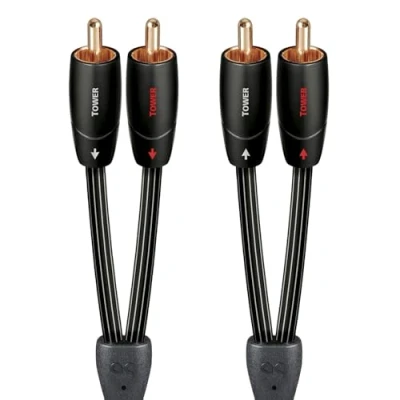 Image of AudioQuest 2m Tower RCA Audio Cable 2 x Black Cables (2 RCA, Copper, m, Black)