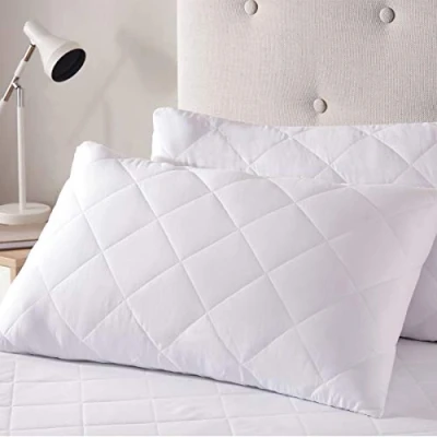 Image of AmigoZone Pillow Protectors Zipped (Pack of 4, Quilted Microfiber Protector)