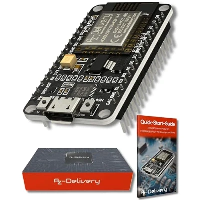 Image of AZDelivery NodeMCU V2 WiFi Amica ESP8266 ESP 12F I2C Development Board CP2102 3.3V IoT Open Source Serial Module PWM IIC compatible with IDE Micropython Arduino Including E Book!