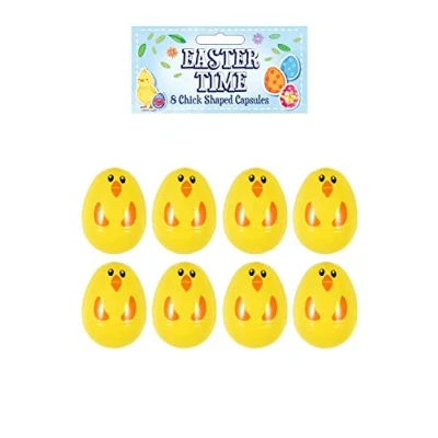 Image of 24 Yellow Easter Chick Fillable Plastic Surprise Eggs Fill With Hunt Gifts And Chocolate