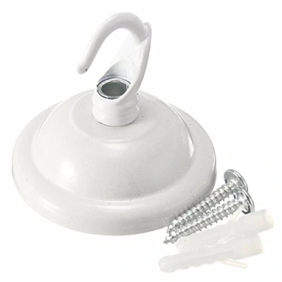 Image of MASUNN Vintage Ceiling Rose Hook Plate Holder For Light Fitting Chandelier Lamp White