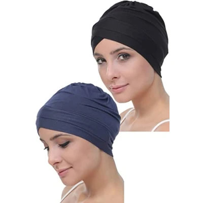 Image of Deresina Headwear W Front Chemo Cap (Black Denim)