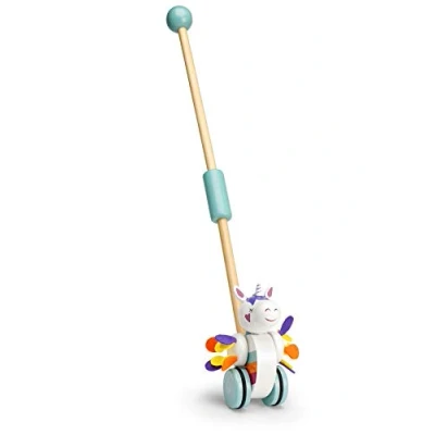 Image of Mousehouse Gifts Push Along Wooden Toy Unicorn for Baby or Toddler