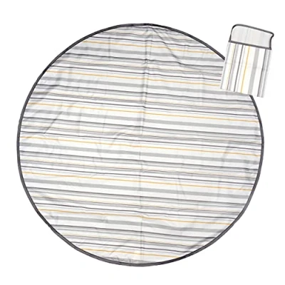Image of Prince Lionheart CatchAll Circular Floor Mat Wipe Clean Non slip Multi Use 1.2m Diameter Durable Lightweight Grey, Orange &amp; White Stripped Design