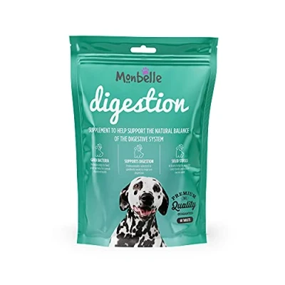 Image of Monbelle Digestion, Digestive Health Support For Dogs, Helps Disorders, Diarrhoea and Loose Stools in all Ages &amp; Breeds, Vet Endorsed, UK Manufactured 60 Tablets