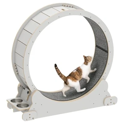 Image of YITAHOME Cat Wheel, XXL 1065 x 1010 380 mm, Wheel for Large Cats, Home Fitness Equipmen (White)
