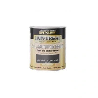 Image of Rust Oleum Universal All Surface Brush on Paint Satin Anthracite 7016 250ml