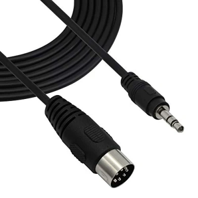 Image of 7 Pin Din Cable, Midi Male to 3.5mm 1/8&quot; Audio Adapter Cord for Bang &amp; Olufsen B&amp;O, Naim, Quad Stereo Systems (10FT)