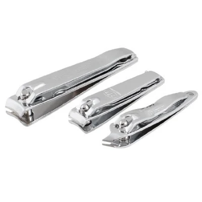 Image of Stainless Steel Manicure Nail Trimmer Clippers Tone Silver 3 Pieces