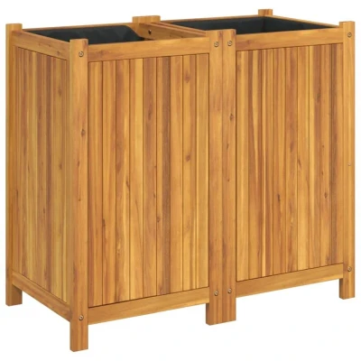 Image of vidaXL Garden Planter with Liner 84x42x75 cm Solid Wood Acacia
