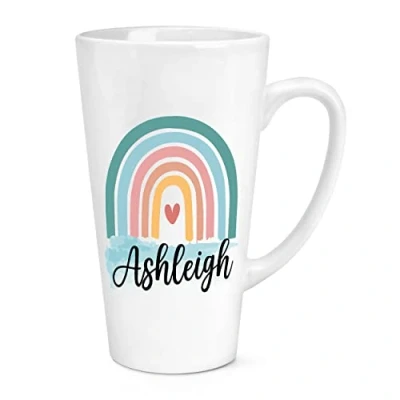 Image of Personalised Colourful Rainbow Name 17oz Large Latte Mug Cup