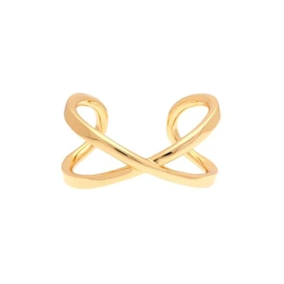 Image of Karen Millen Criss Cross Cuff Bracelet For Women (Gold)