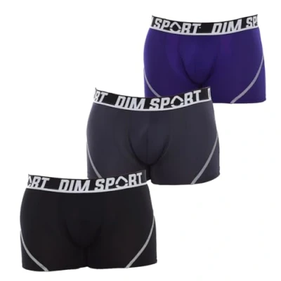 Image of DIM Men&#039;s Sport Micro Thermoregulation x3 Boxer, Black/Blue, M