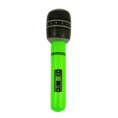Image of Henbrandt 1 x Party Time Inflatable 40cm Yellow Neon Coloured Microphone