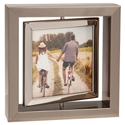 Image of Shudehill Giftware Dark Silver Spin Photo Frame 4x4