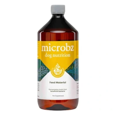 Image of MICROBZ Dog NUTRITION 1 Litre Natural Probiotics Supplement for Dogs Gut Health, Puppy &amp; Probiotic Supplements Digestive Care Coat Health Gluten Dairy Free Up to 100 Servings