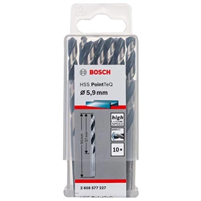 Image of Bosch Professional 10 Piece PointTeQ HSS Twist Drill Bit (for Metal, 5.9 x 57 93 mm, Driver Accessories)