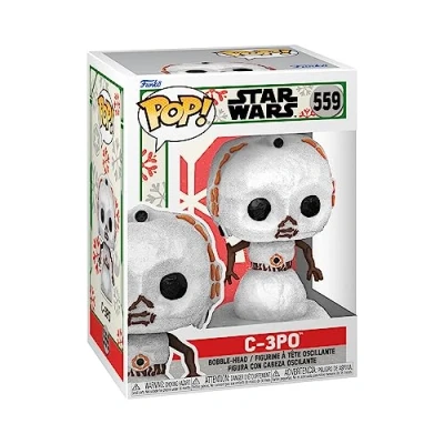 Image of Funko POP! Star Wars: Holiday C 3PO Snowman Collectable Vinyl Figure Gift Idea Official Merchandise Toys for Kids &amp; Adults Movies Fans Model Collectors and Display